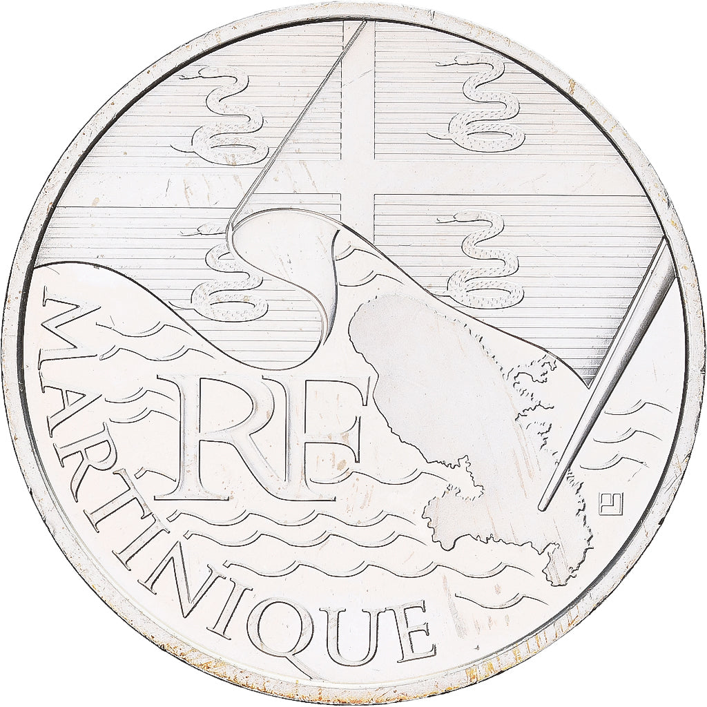 França, 10 Euro, Martinique, 2010, Monnaie de Paris, Prata, AU(55-58)