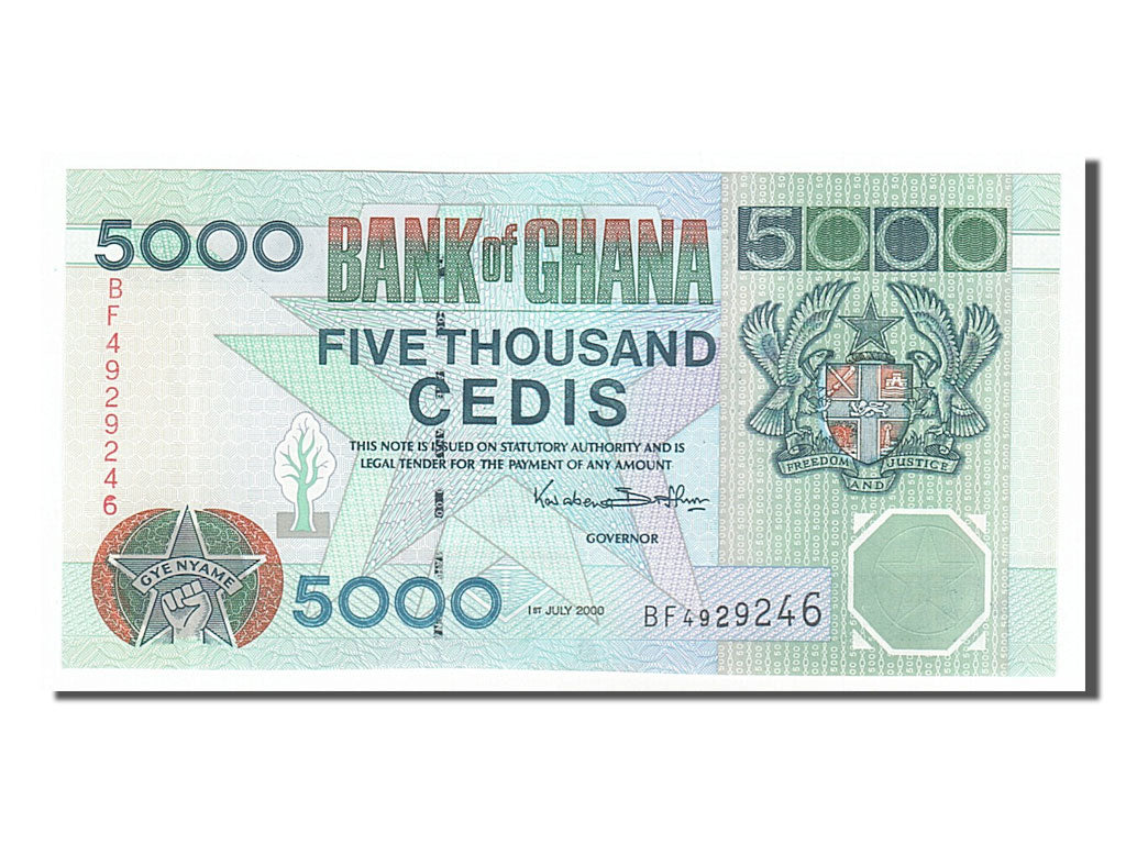 Billete, 5000 Cedis, 2000, Ghana, 2000-07-01, UNC