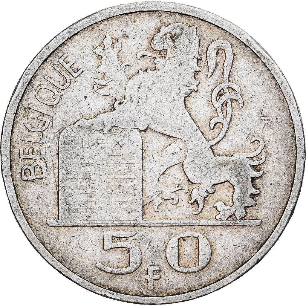 Belgium, Régence Prince Charles, 50 Francs, 50 Frank, 1948, Brussels, Silver
