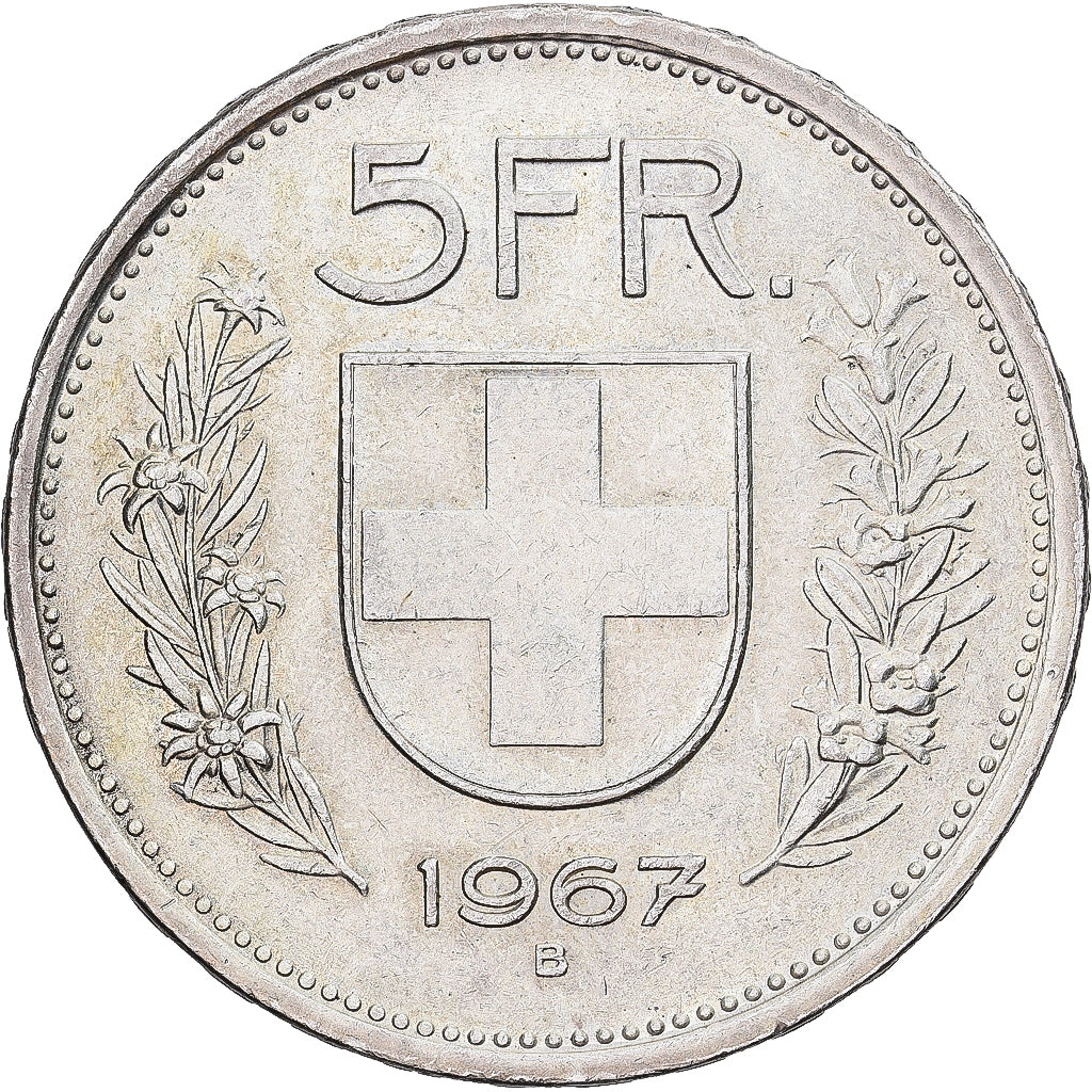 Schweiz, 5 Francs, 1967, Bern, Silber, SS+, KM:40
