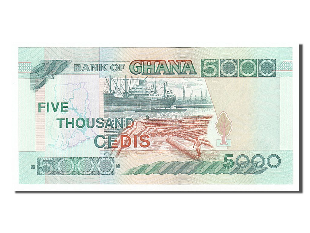 Banconote, Ghana, 5000 Cedis, 2003, 2003-08-04, FDS