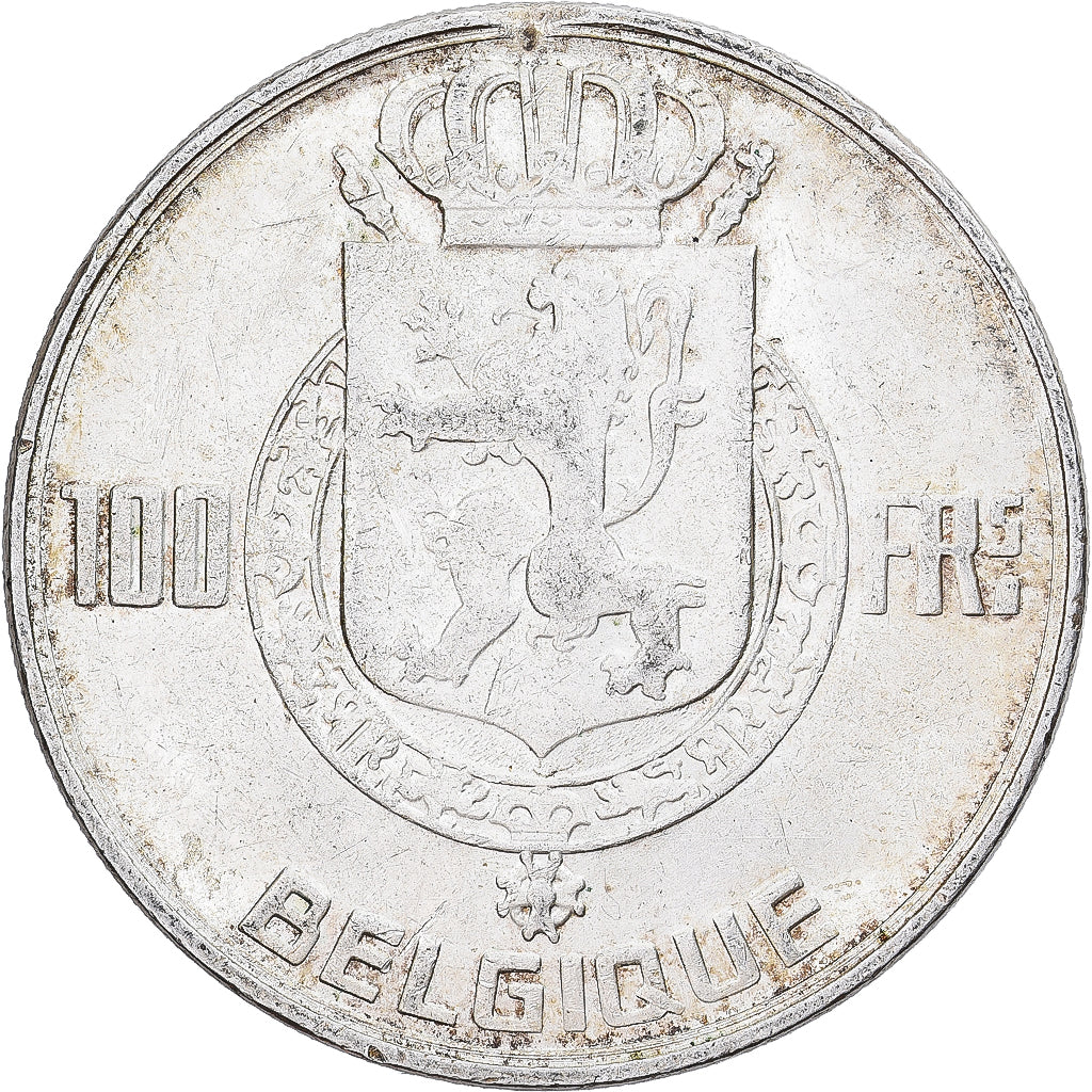 Belgium, Régence Prince Charles, 100 Francs, 100 Frank, 1948, Brussels, Silver