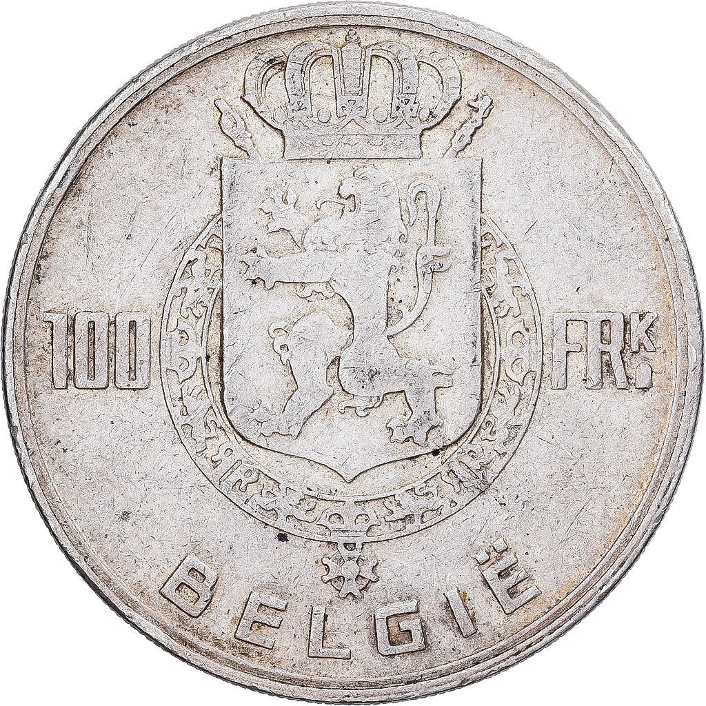 Belgium, Régence Prince Charles, 100 Francs, 100 Frank, 1948, Brussels, Silver