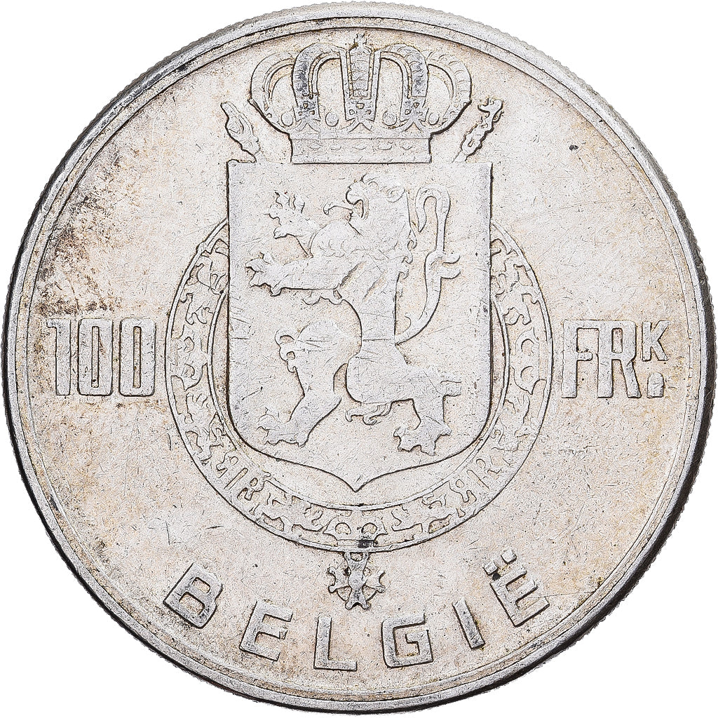 Belgium, Régence Prince Charles, 100 Francs, 100 Frank, 1949, Brussels, Silver