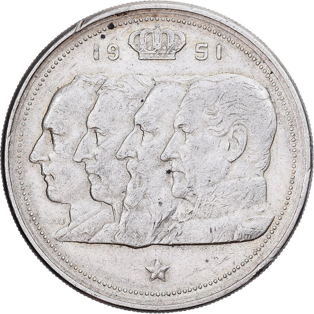 Belgium, Régence Prince Charles, 100 Francs, 100 Frank, 1951, Brussels, Silver