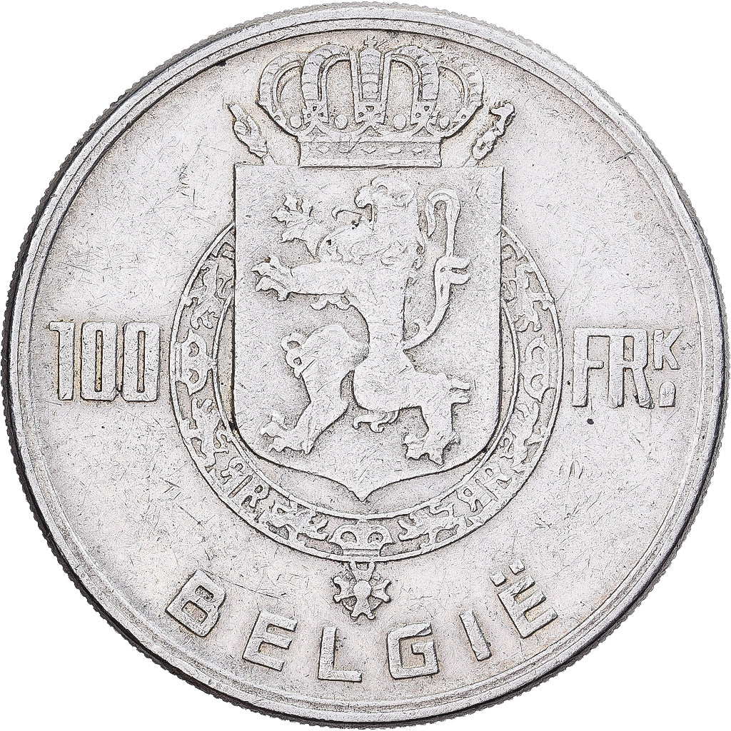 Belgium, Régence Prince Charles, 100 Francs, 100 Frank, 1951, Brussels, Silver
