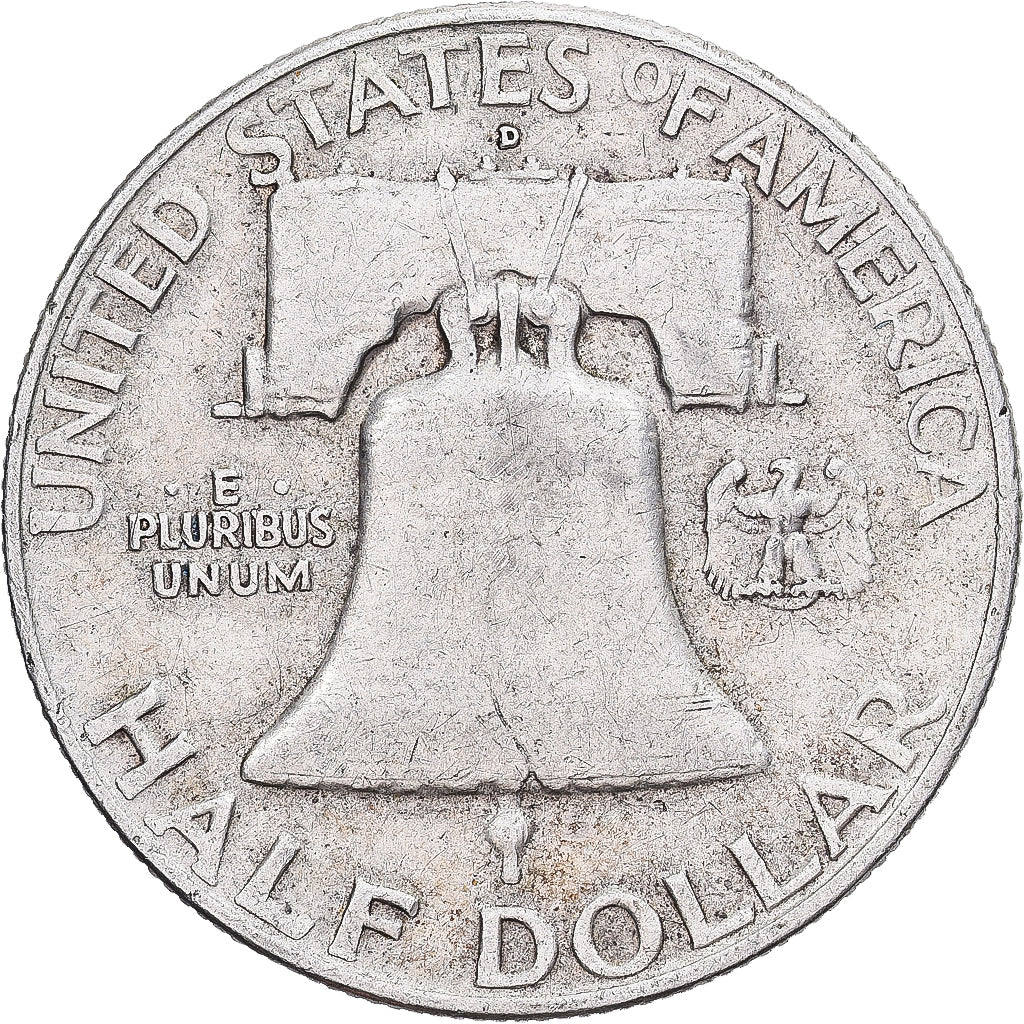 Estados Unidos, Half Dollar, Franklin Half Dollar, 1958, U.S. Mint, Plata, MBC