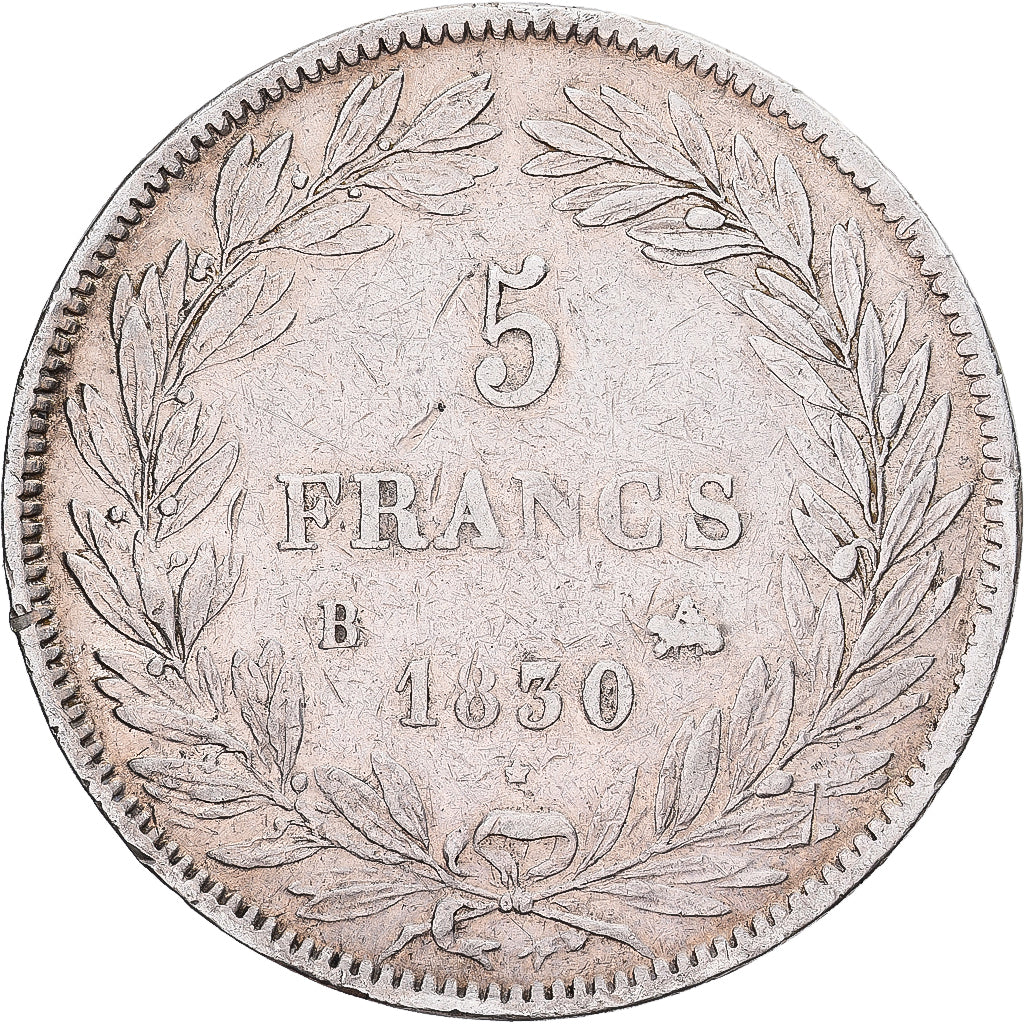 France, Louis Philippe I, 5 Francs, 1830, Rouen, Silver, EF(40-45), Gadoury:676