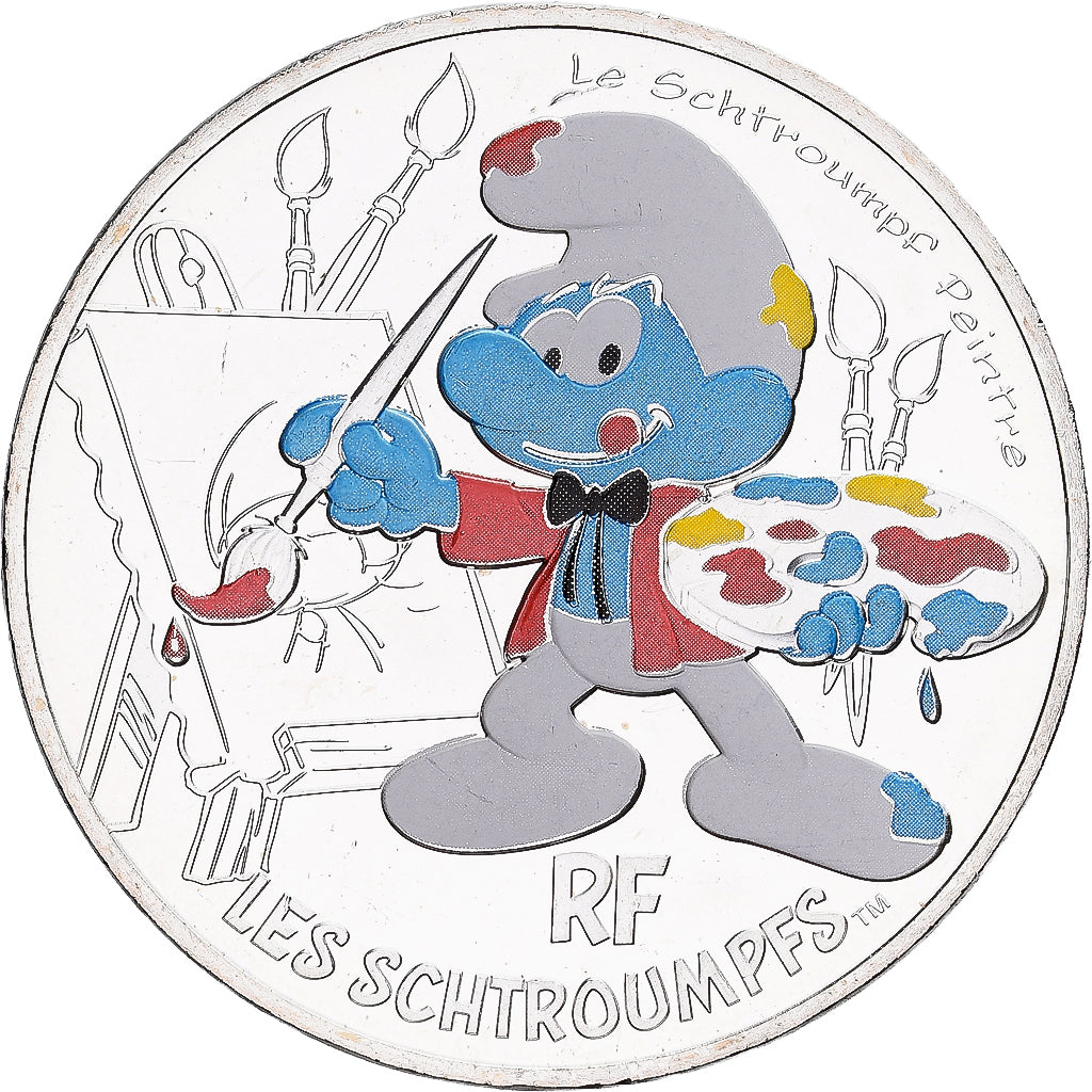 France, 10 Euro, Le Schtroumpf Peintre (15/20), 2020, Monnaie de Paris, Argent