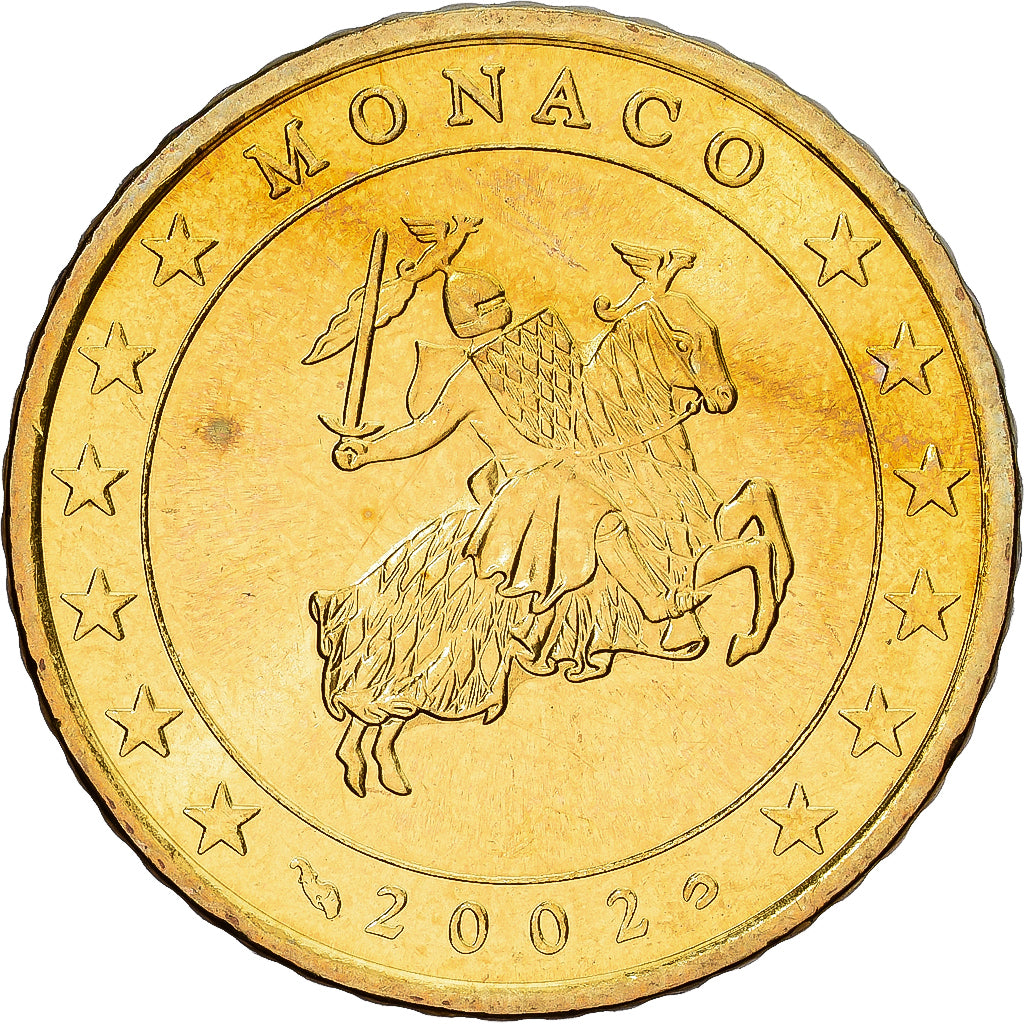 Monaco, Rainier III, 50 Euro Cent, 2002, Paris, Brass, MS(65-70), Gadoury:MC177