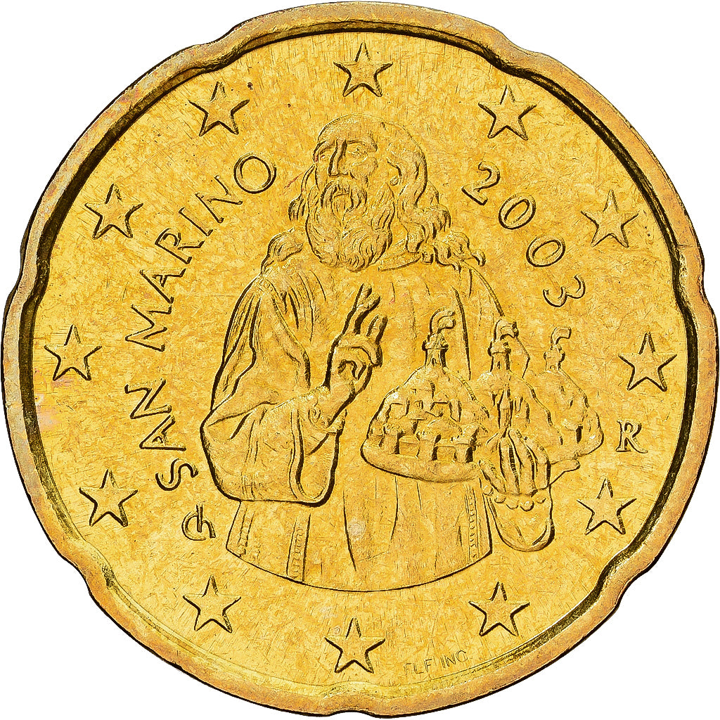San Marino, 20 Euro Cent, 2003, Rome, Messing, STGL, KM:444