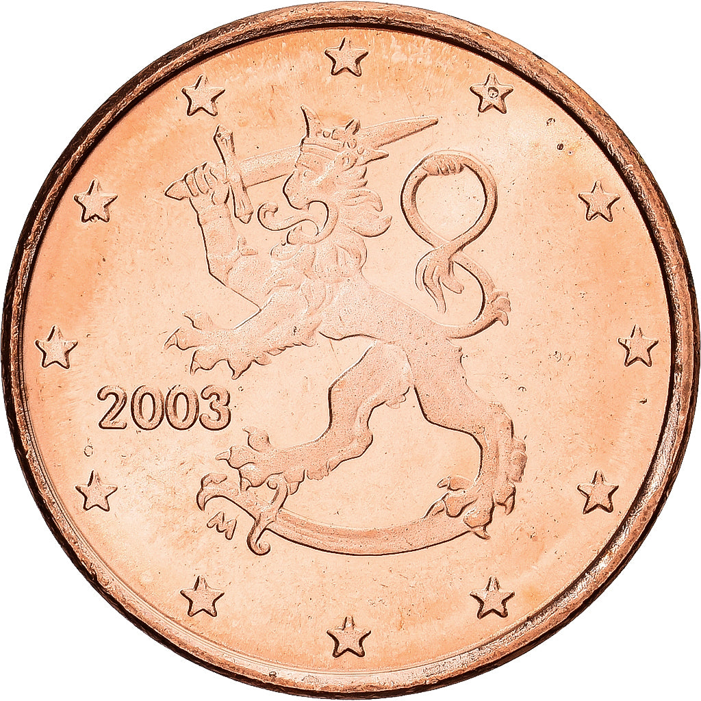 Finlandia, Euro Cent, 2003, Vantaa, Acciaio placcato rame, FDC, KM:98