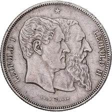 Belgium, Leopold II, 5 Francs, 50 ans de l'Indépendance, 1880, Brussels