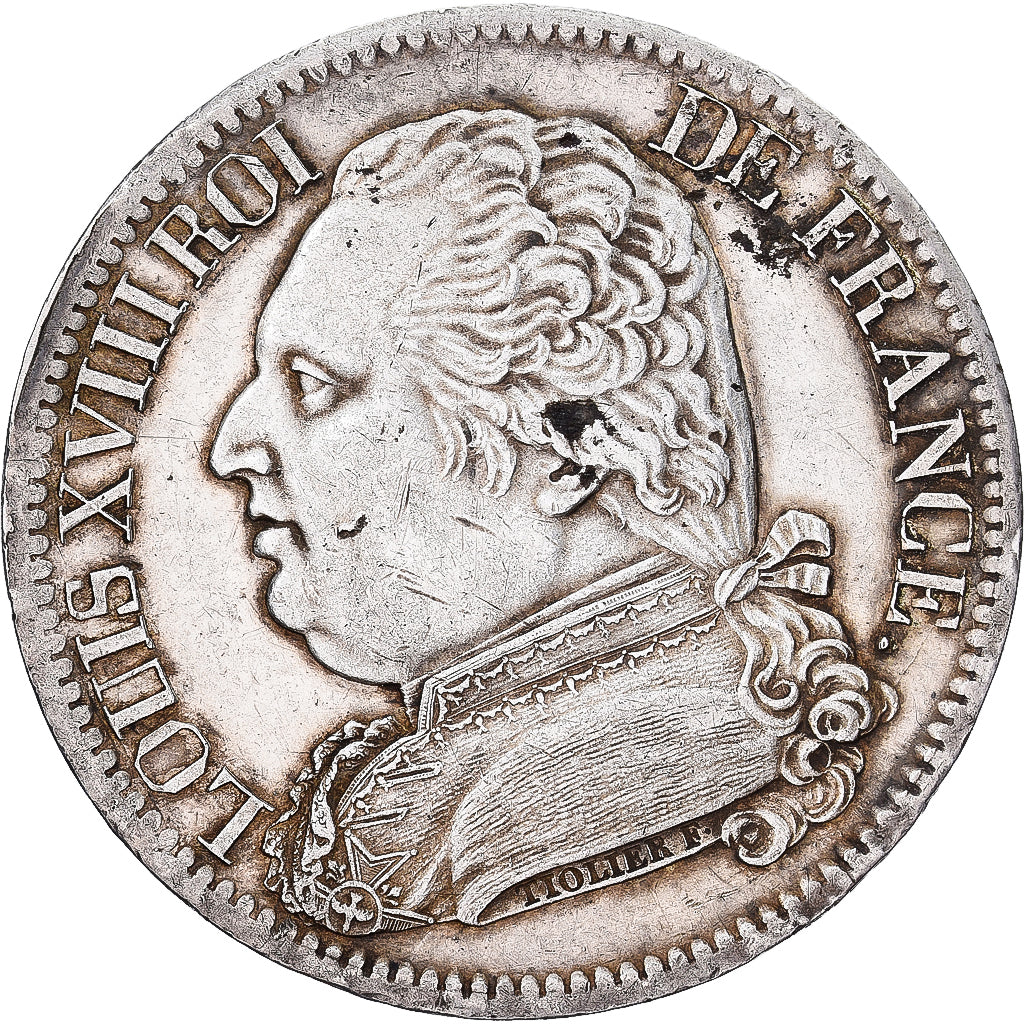 Frankreich, Louis XVIII, 5 Francs, 1815, Rouen, Silber, SS, Gadoury:591