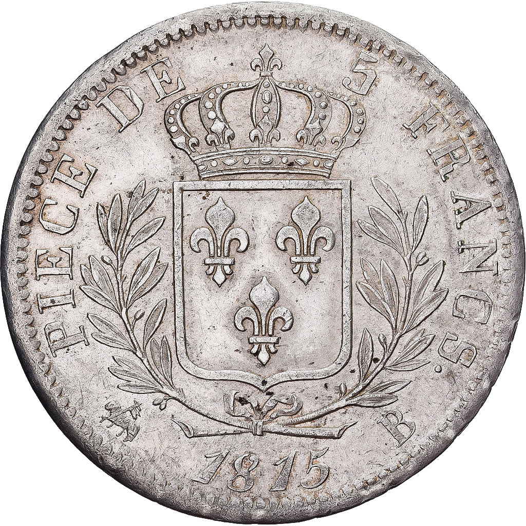 Frankreich, Louis XVIII, 5 Francs, 1815, Rouen, Silber, SS, Gadoury:591