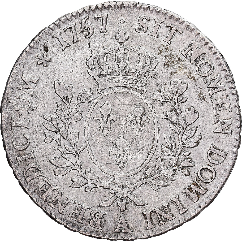 France, Louis XV, Écu au bandeau, 1757, Paris, 2éme sem., Silver
