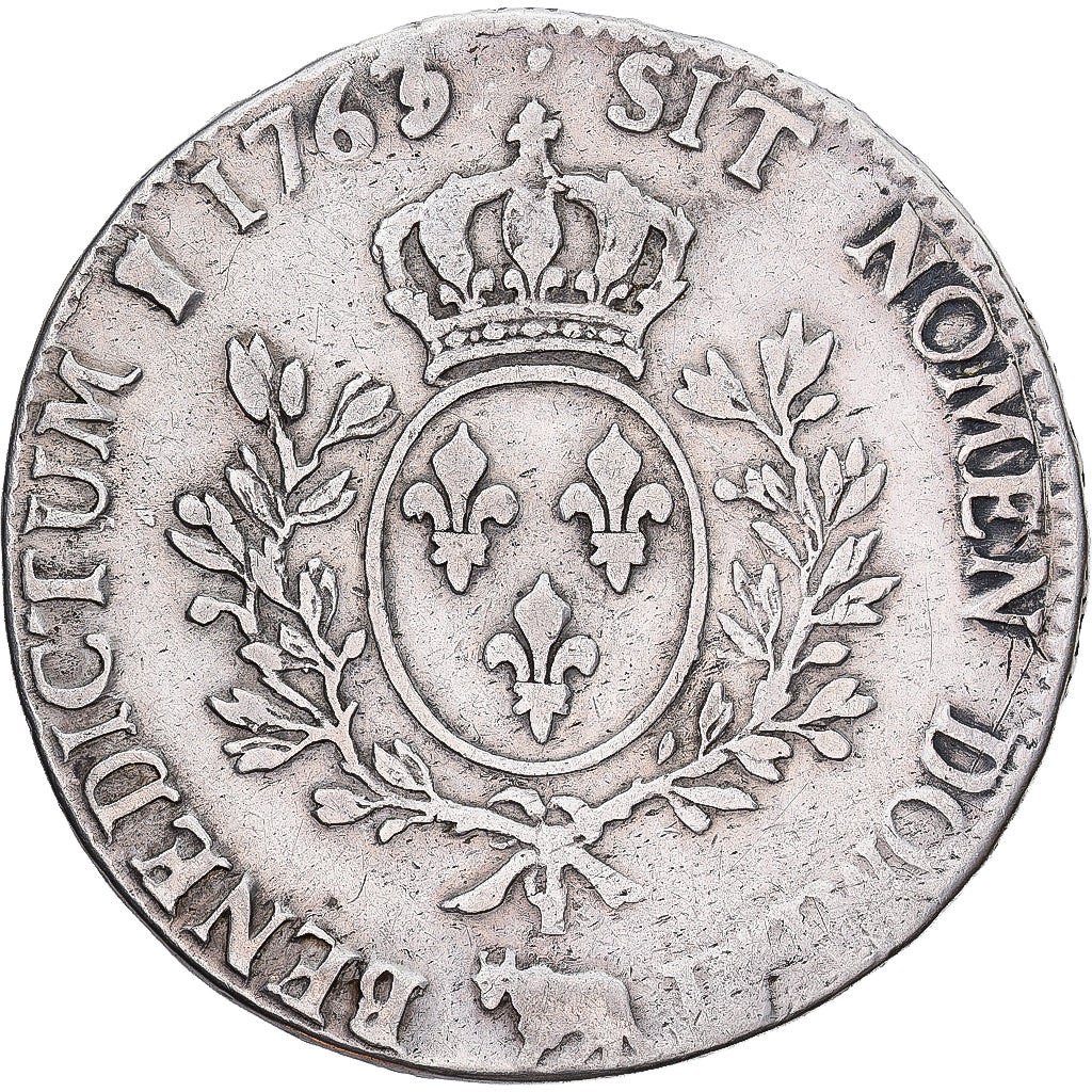 France, Louis XV, Écu de Béarn au bandeau, 1763, Pau, Silver, VF(30-35)