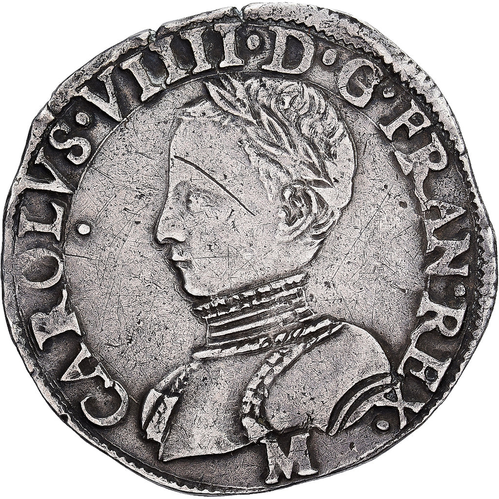 France, Charles IX, Teston aux 2 C couronnés, 1563, Toulouse, Argent, TTB+