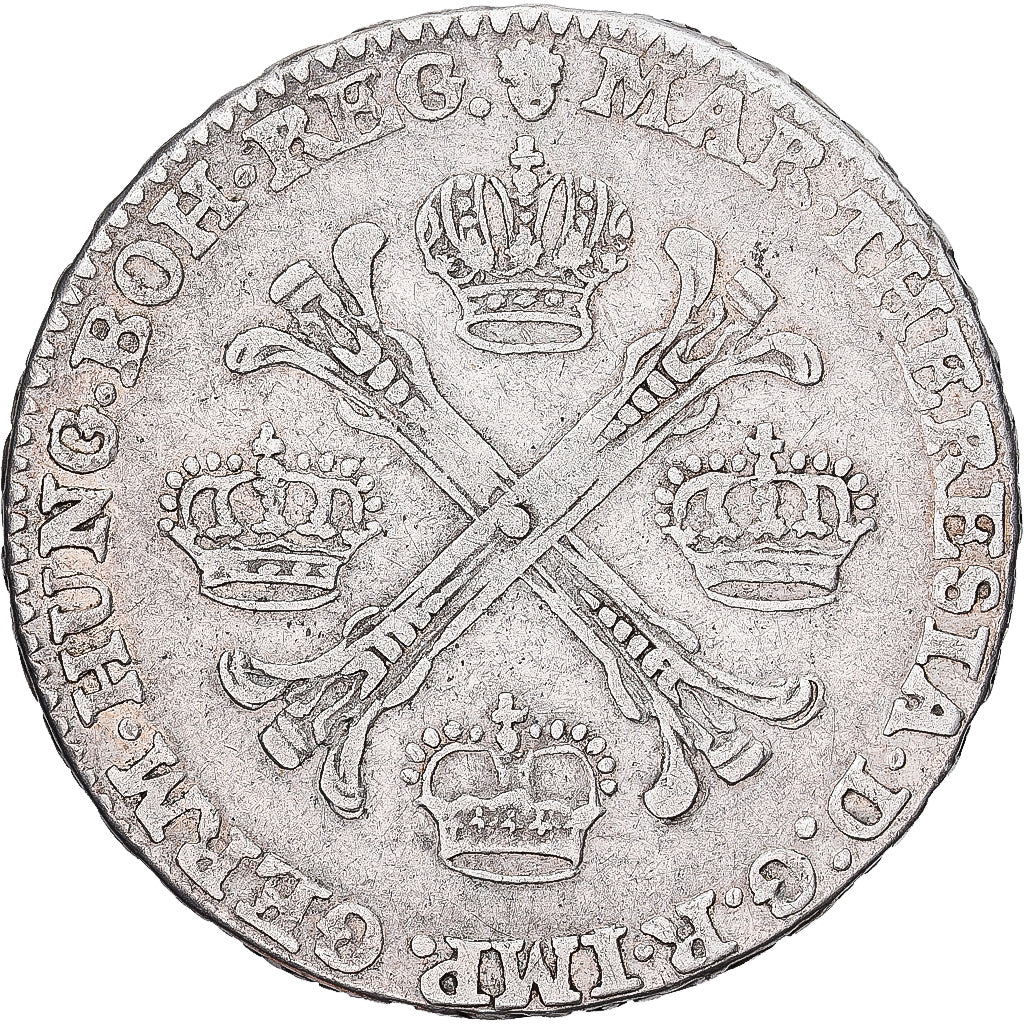 Austrian Netherlands, Maria Theresa, 1/2 Kronenthaler, 1761, Brussels, Silver