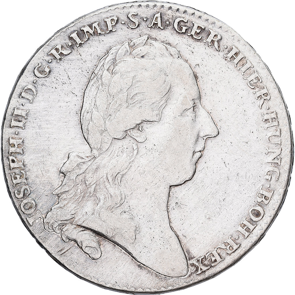 PAÍSES BAJOS AUSTRIACOS, Joseph II, Kronenthaler, 1785, Brussels, Plata, MBC+