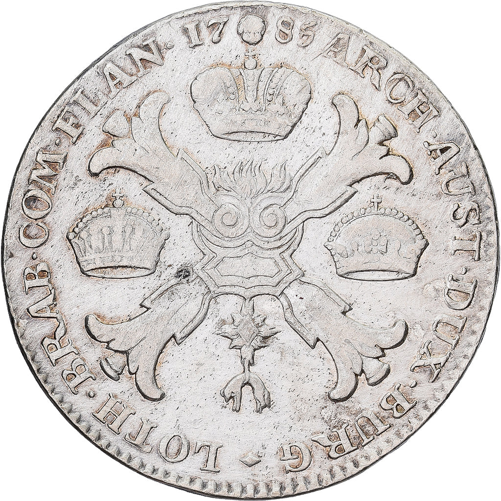 PAÍSES BAJOS AUSTRIACOS, Joseph II, Kronenthaler, 1785, Brussels, Plata, MBC+