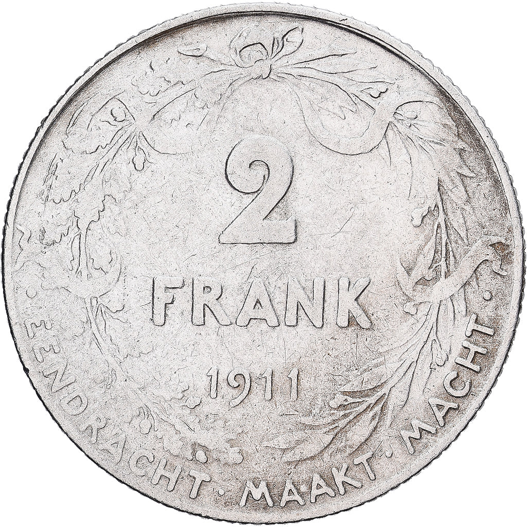 Belgium, Albert I, 2 Francs, 2 Frank, 1911, Brussels, Silver, VF(30-35), KM:75