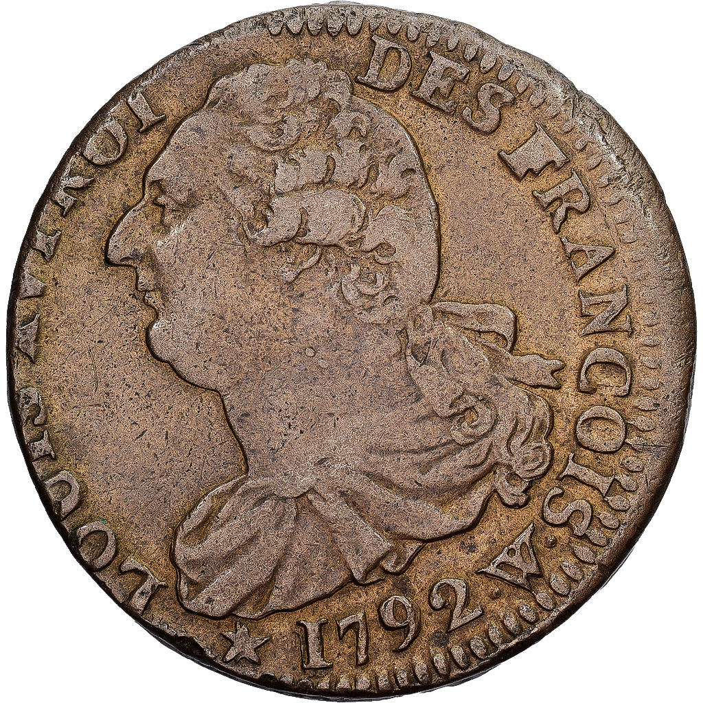 France, Louis XVI, 2 Sols, 2 sols françois, 1792 / AN 4, Lille, Bronze