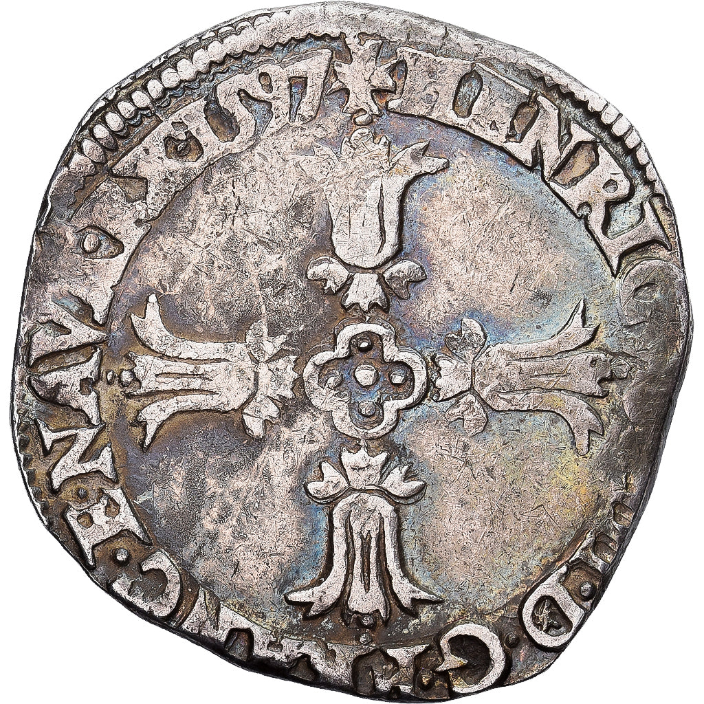 Francja, Henri IV, 1/4 d'écu à la croix feuillue de face, 1597, Bayonne