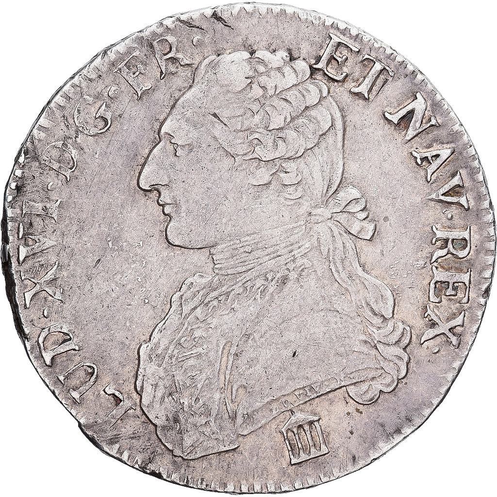 France, Louis XVI, Écu aux branches d'olivier, 1781, Bordeaux, Silver