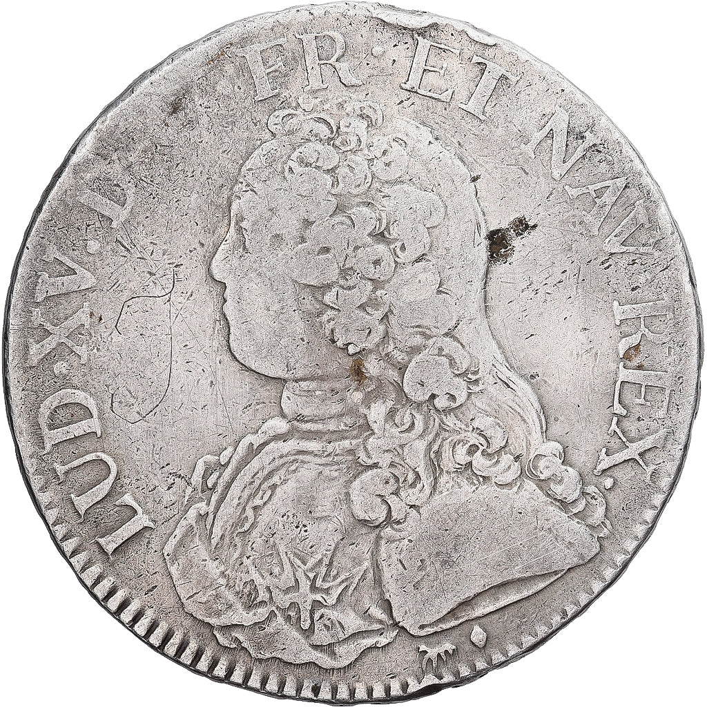 France, Louis XV, Ecu aux branches d'olivier, 1740, Paris, Rare, Silver