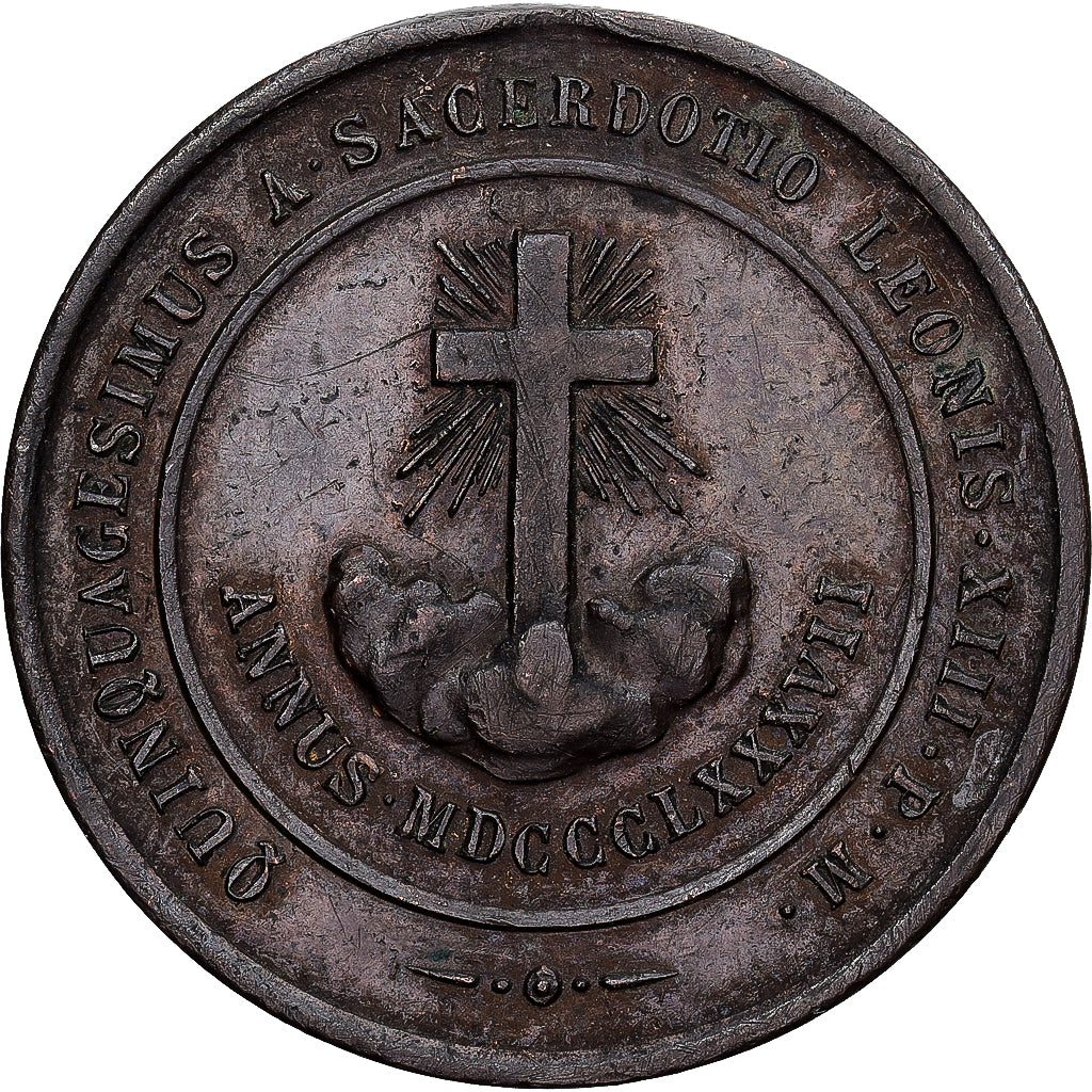 Vatikanstadt, betaalpenning, Leo XIII, 1887, Rome, Kupfer, VZ+