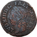 France, Louis XIII, Double tournois de Warin, 1642, Paris, Cuivre, TB
