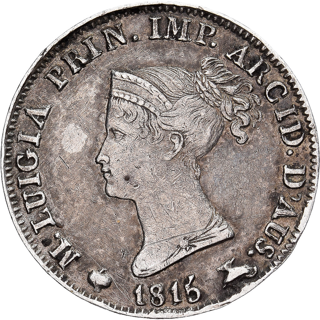 Italian States, PARMA, Maria Luigia, 5 Soldi, 1815, Silver, AU(50-53)
