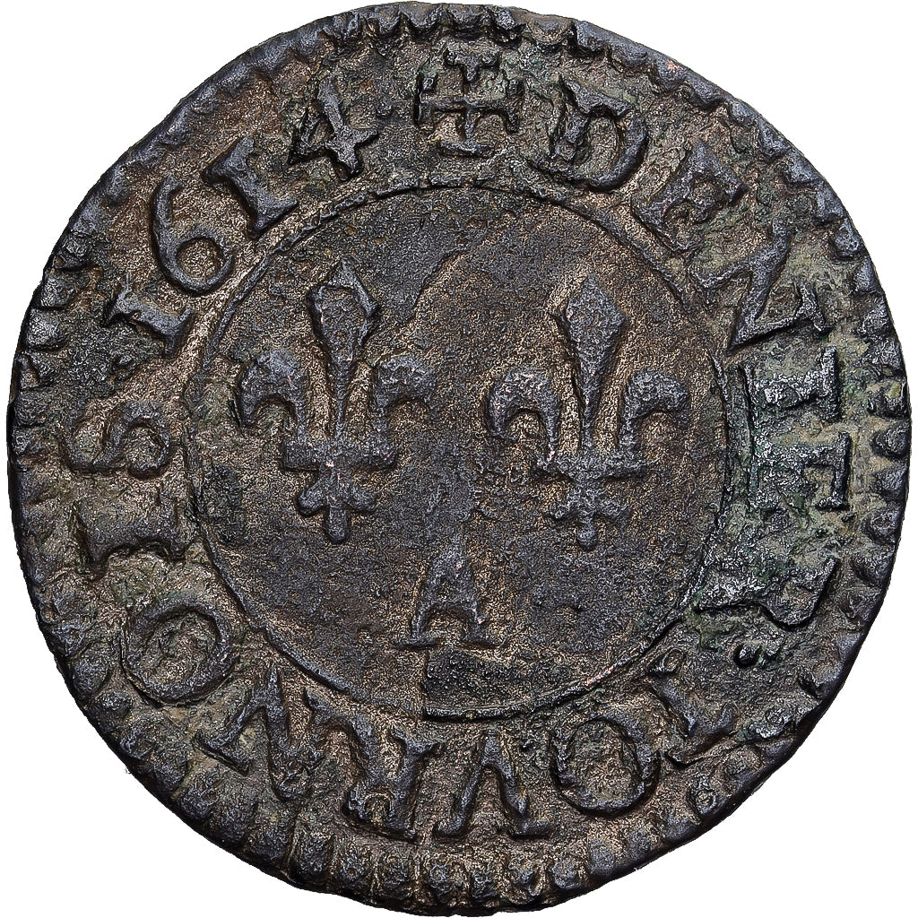 France, Louis XIII, Denier tournois, buste enfantin « petite