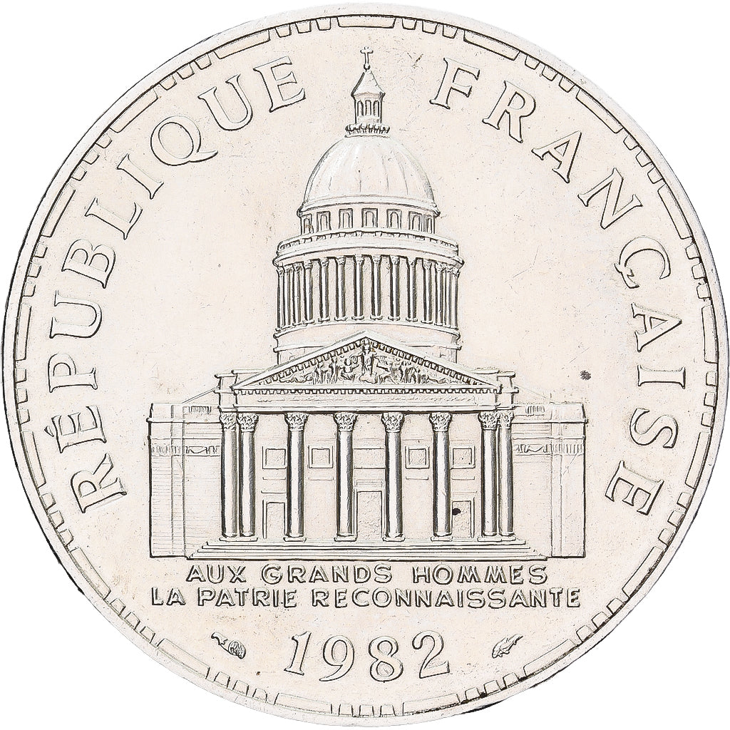 Francja, 100 Francs, Panthéon, 1982, Paris, Srebro, AU(55-58), Gadoury:898