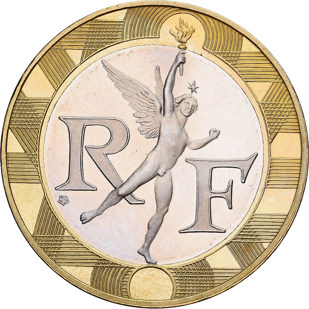 France, 10 Francs, Génie, 2001, Paris, BE, Bi-Metallic, MS(65-70), Gadoury:827a