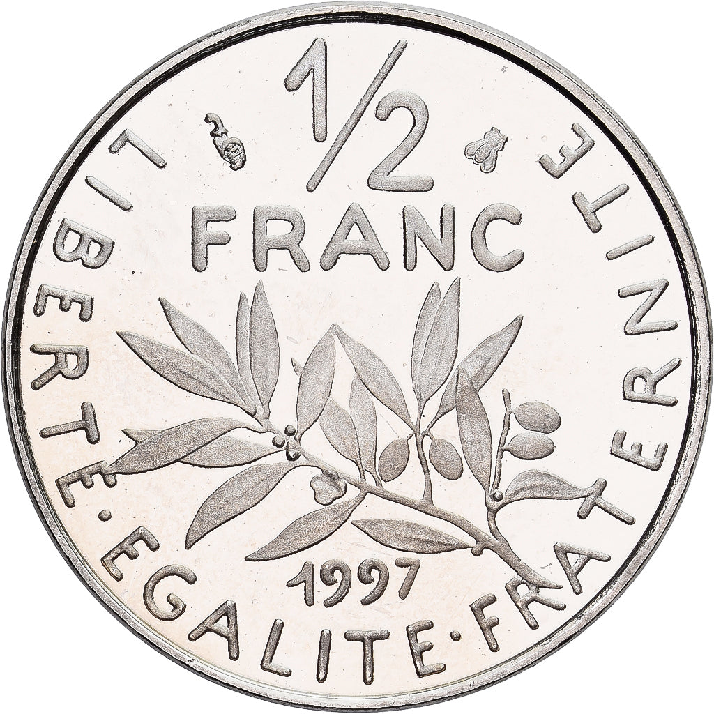 France, 1/2 Franc, Semeuse, 1997, Paris, BE, Copper-nickel, MS(65-70)