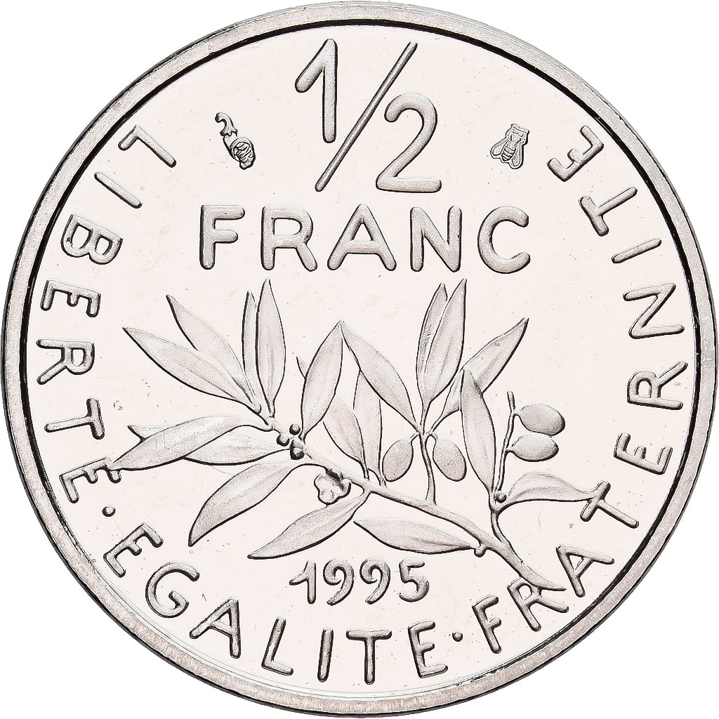 Frankreich, 1/2 Franc, Semeuse, 1995, Paris, BE, Kupfer-Nickel, STGL