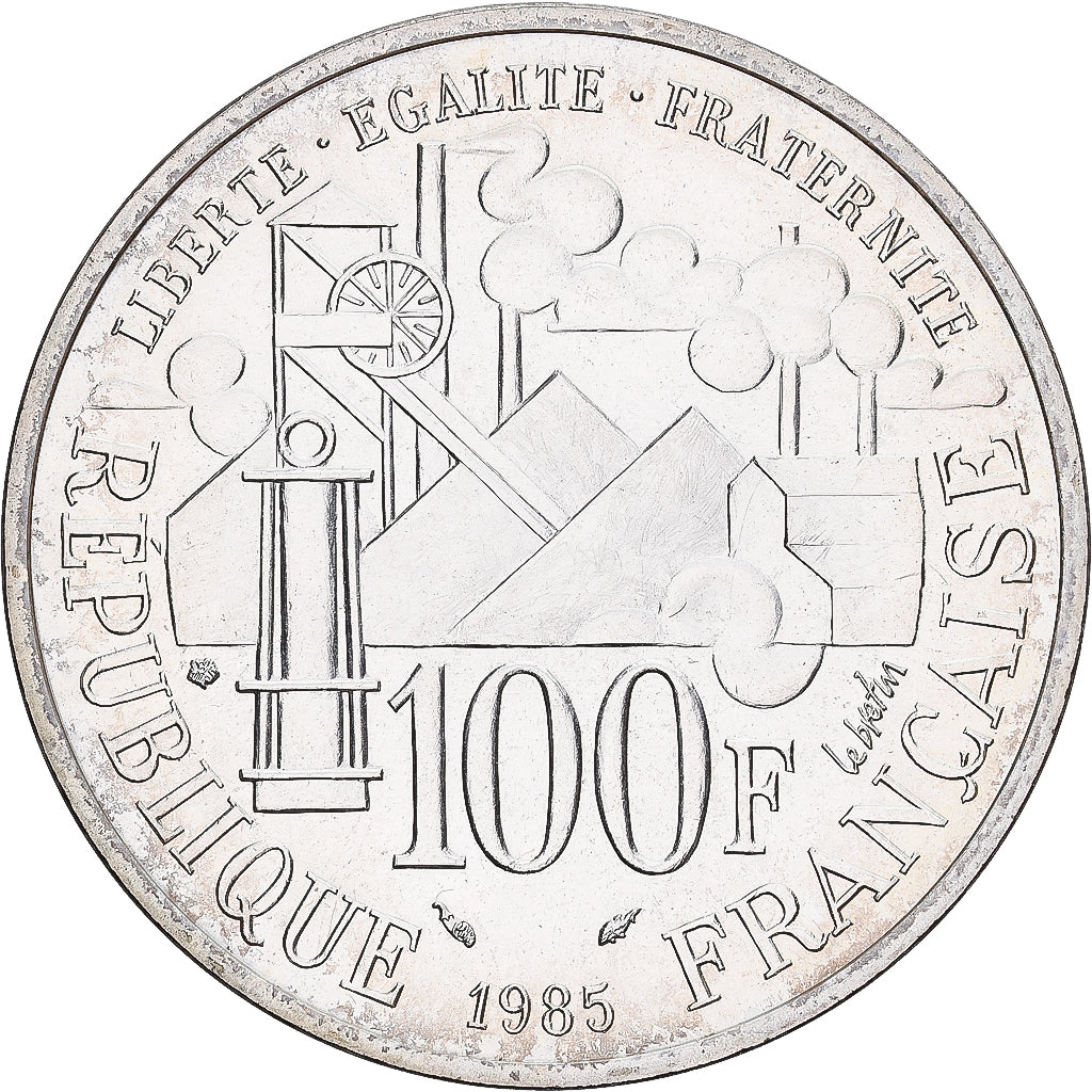 Frankreich, 100 Francs, Émile Zola - Germinal, 1985, Paris, Silber, STGL