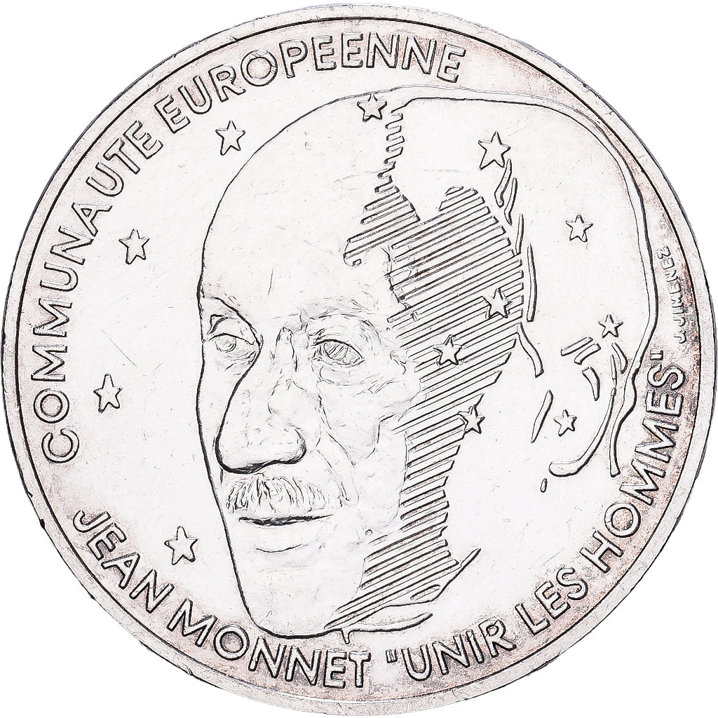 France, 100 Francs, Jean Monnet, 1992, Paris, Silver, MS(65-70), Gadoury:907