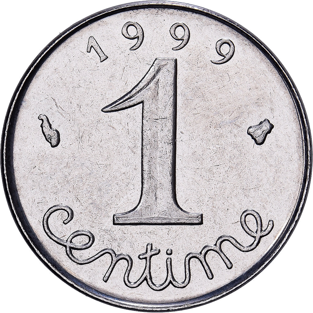 France, Centime, Épi, 1999, Paris, Stainless Steel, MS(65-70), Gadoury:91
