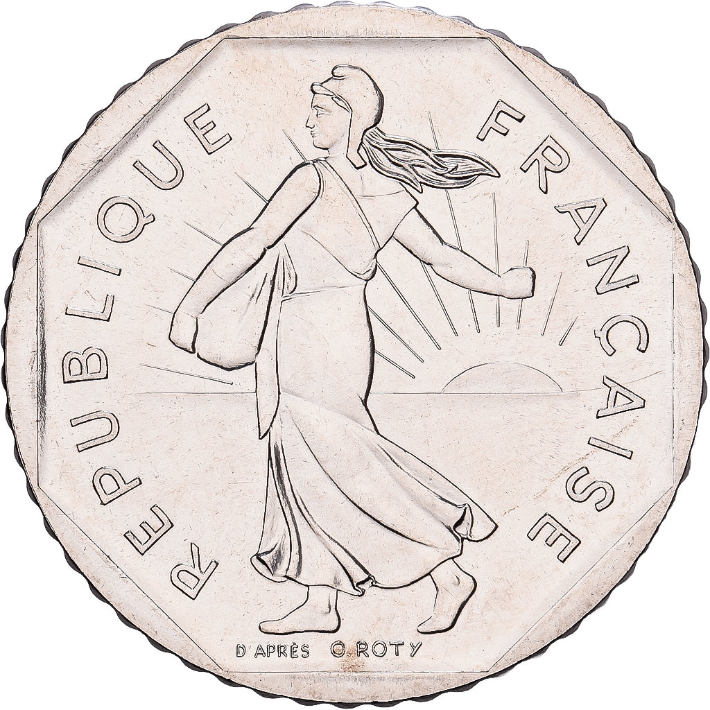 Francja, 2 Francs, Semeuse, 1981, Paris, Nikiel, MS(65-70), Gadoury:547