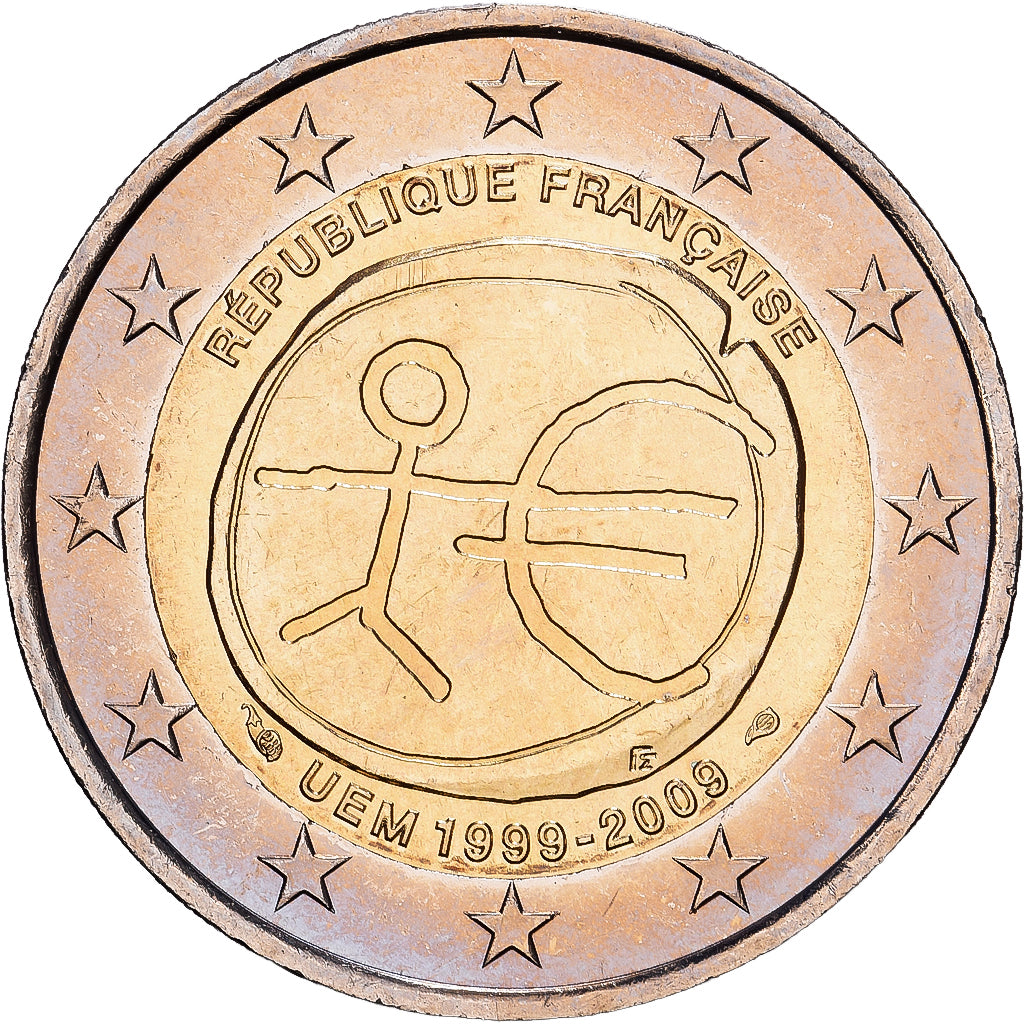 France, 2 Euro, 10e anniversaire de l'Union économique et monétaire