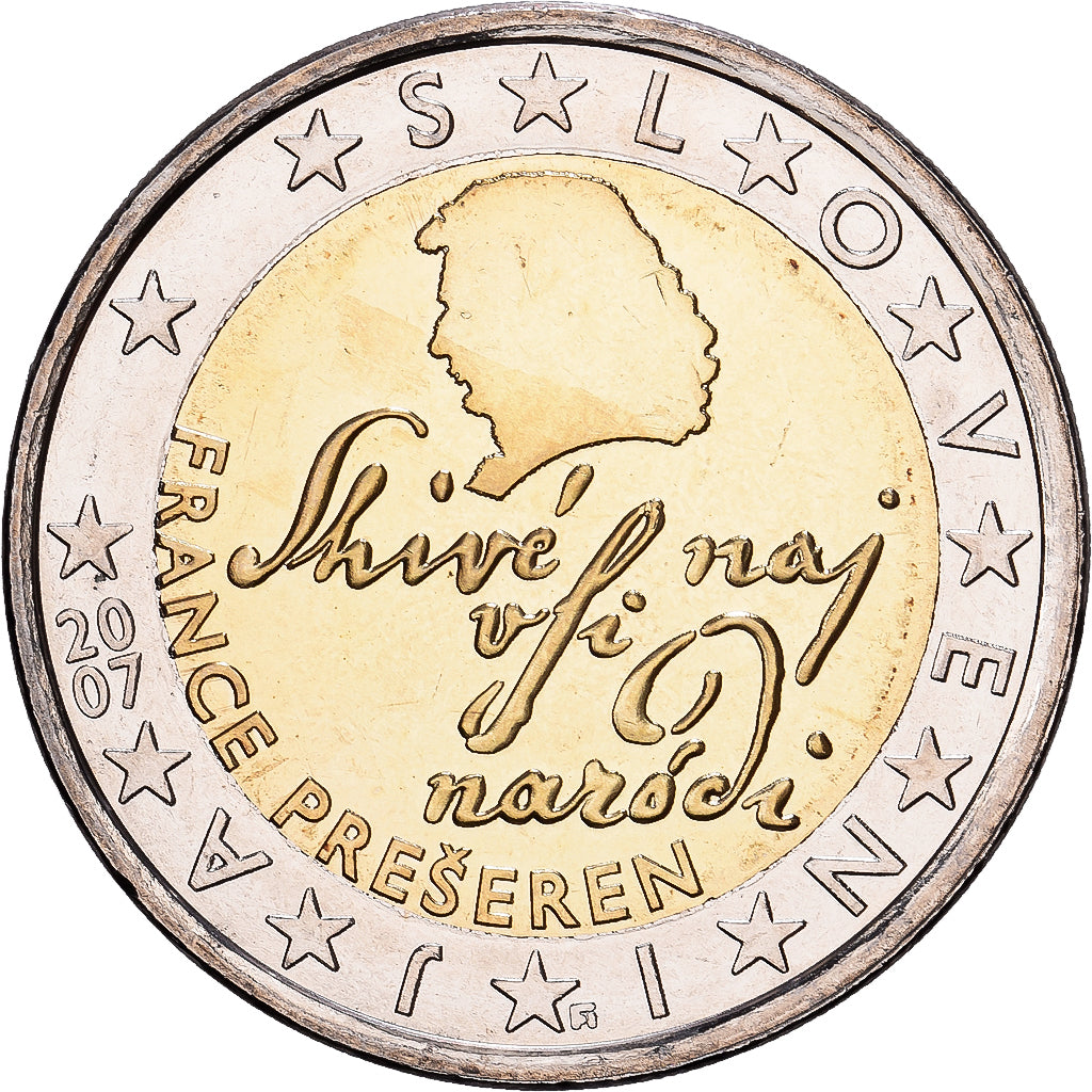Slovenia, 2 Euro, 2007, Vantaa, Bi-Metallic, MS(60-62), KM:75