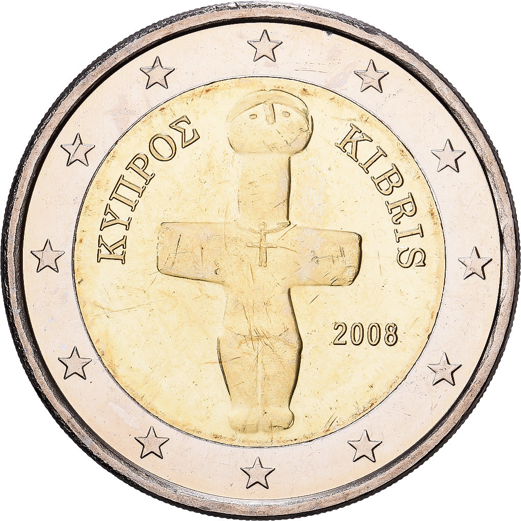 Cyprus, 2 Euro, 2008, Bi-Metallic, PR+, KM:85