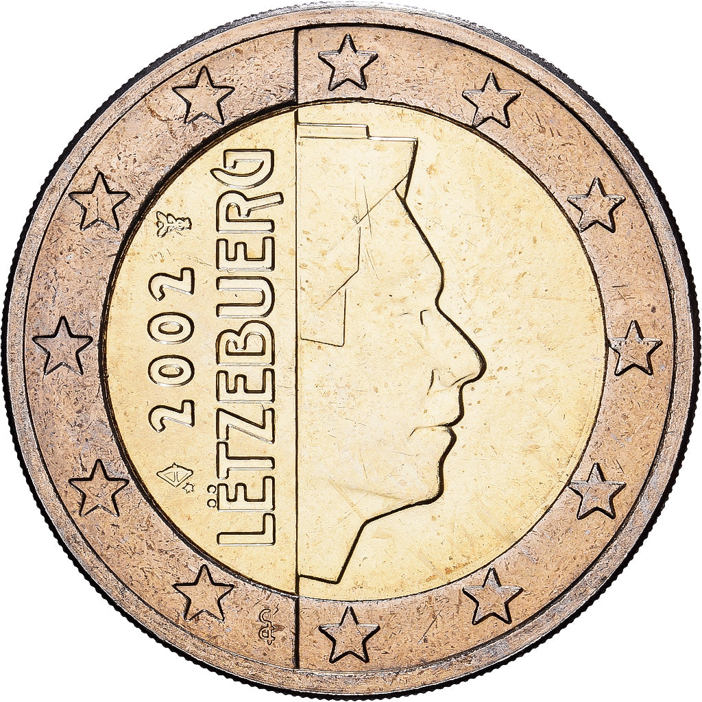 Luxembourg, Henri, 2 Euro, 2002, Utrecht, Bi-Metallic, MS(60-62), KM:82