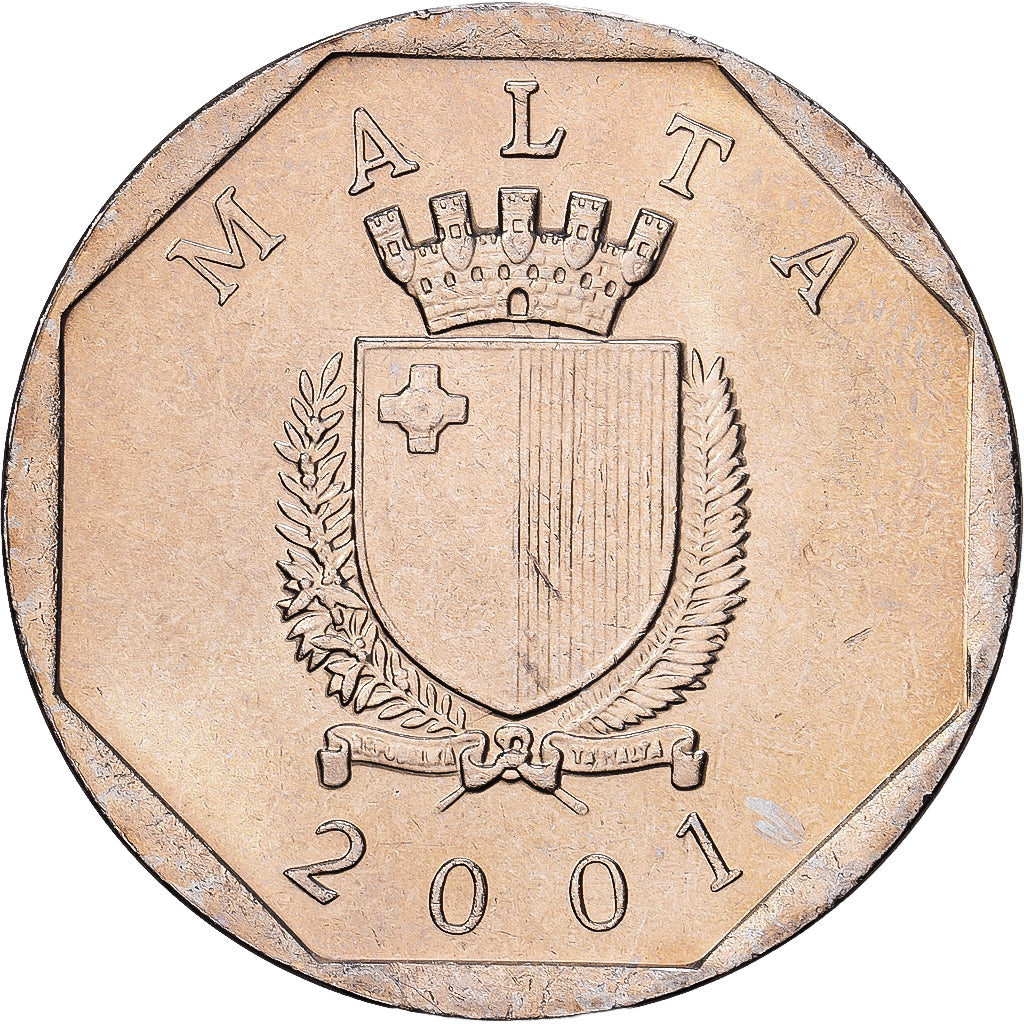 Malta, 50 Cents, 2001, Cobre - níquel, SC, KM:98
