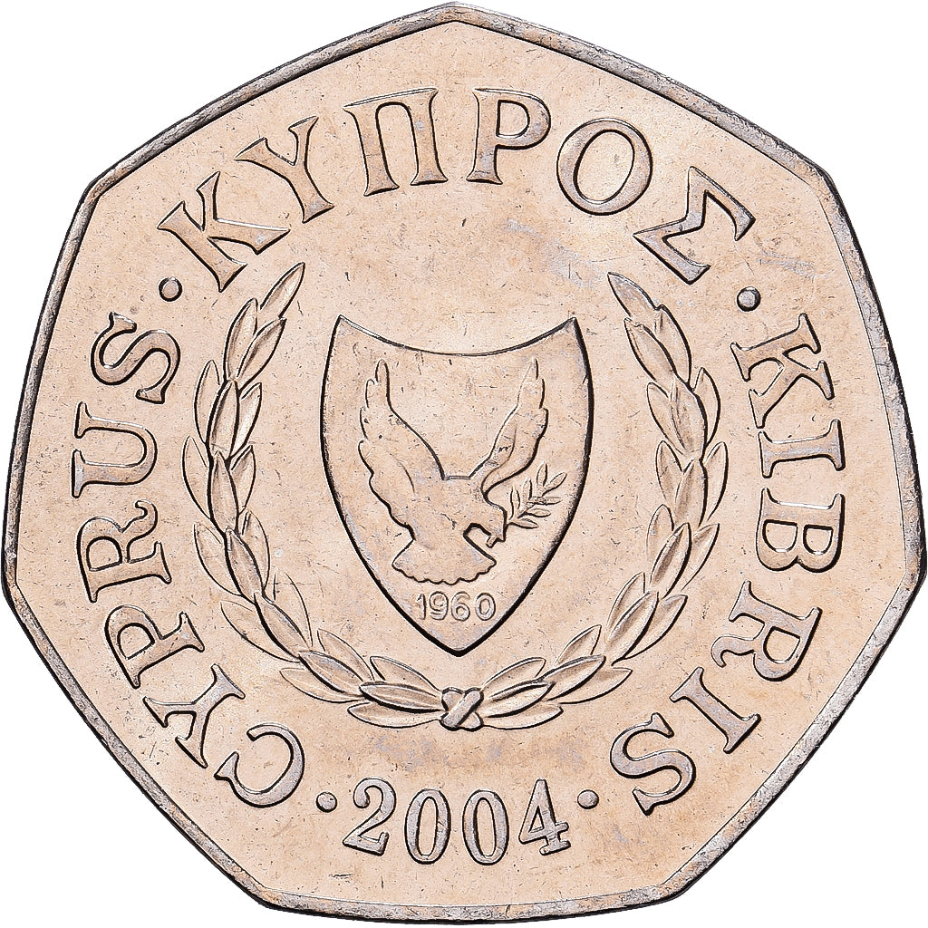 Chypre, 50 Cents, 2004, Cupro-nickel, SPL, KM:66