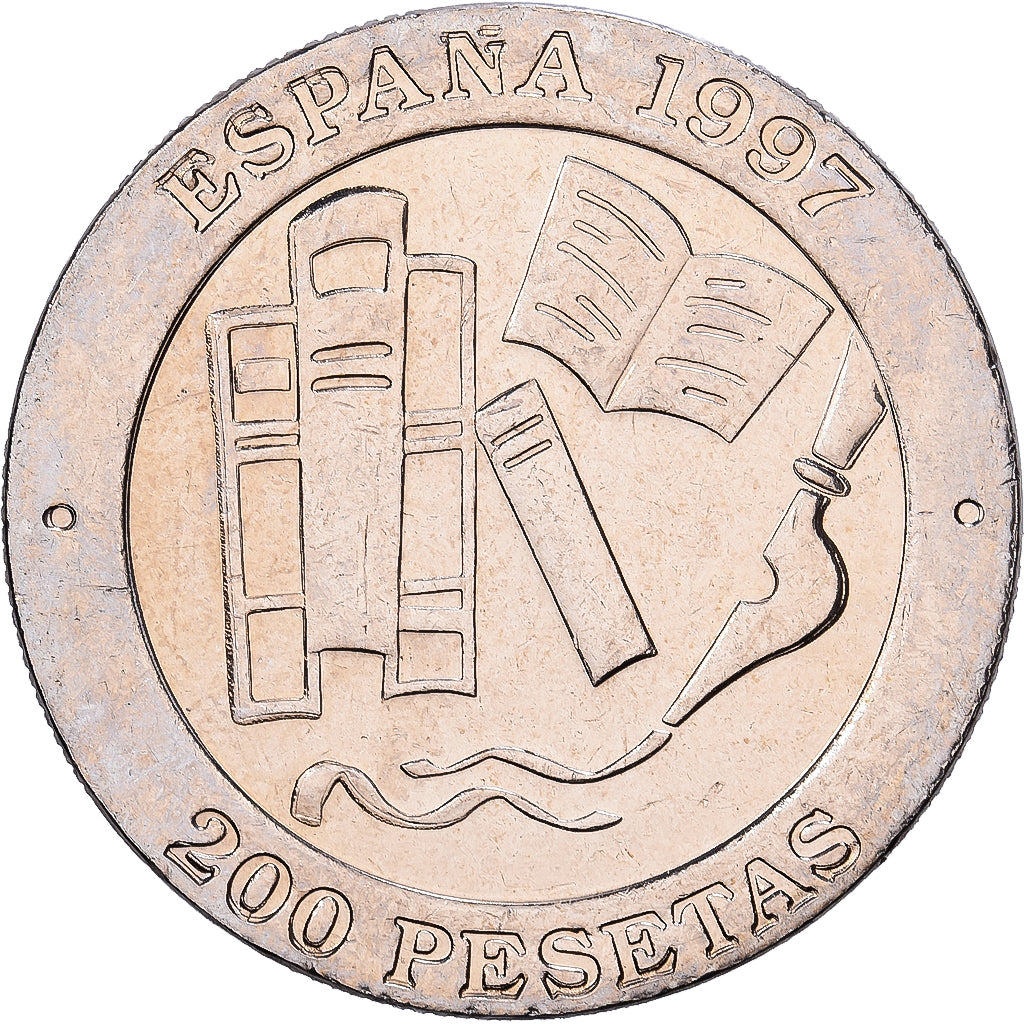 Spain, Juan Carlos I, 200 Pesetas, 1997, Madrid, Copper-nickel, MS(63), KM:986