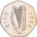 REPÚBLICA DA IRLANDA, 50 Pence, 1988, Cobre-níquel, MS(63), KM:26
